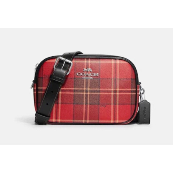 Coach Handbags - COACH Jamie Camera Bag With Tartan Plaid Print Red/Black Multi